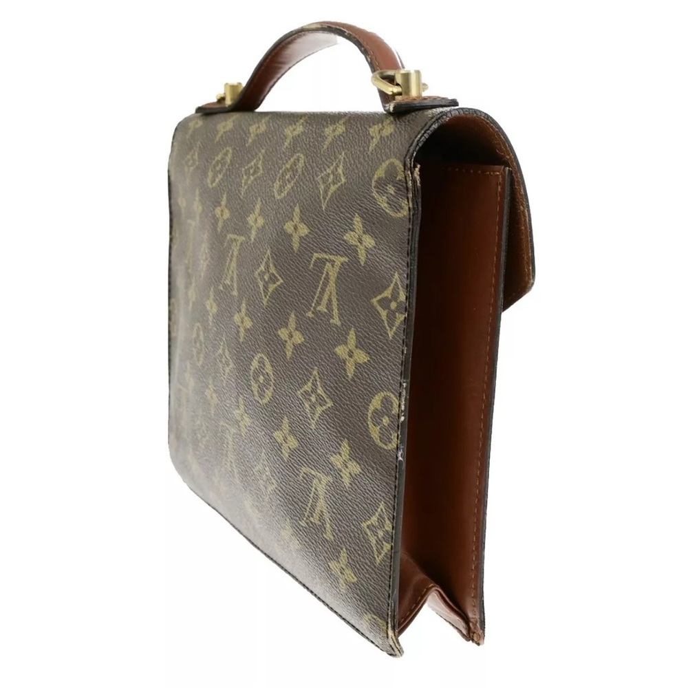 Louis Vuitton LV  Monceau S-Lock Bag Brown Monogram 2-Way Bag - Picture 9 of 14
